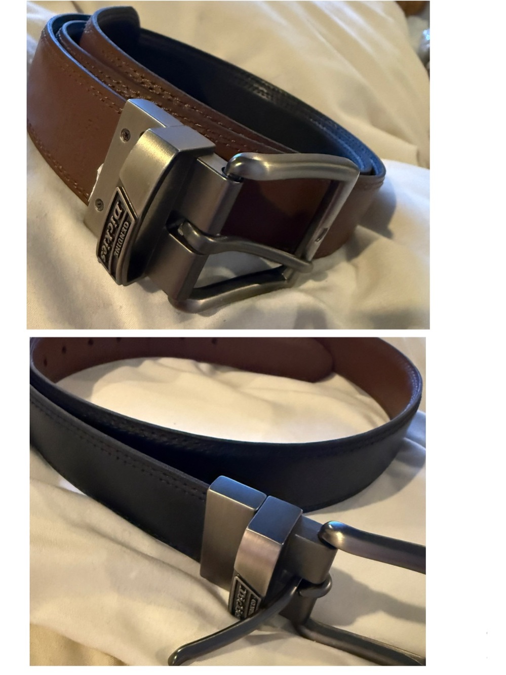 Dickies Size 36 Reversible Black & Brown Genuine Leather Belt